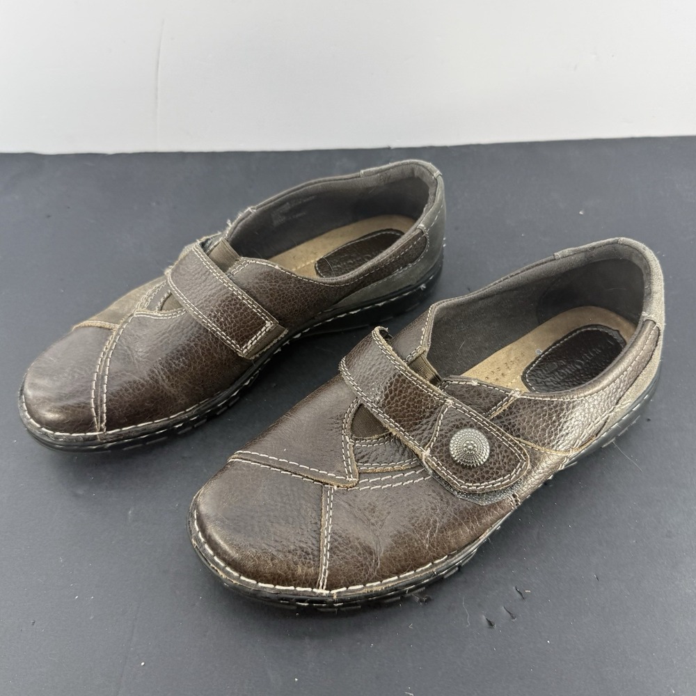 Women's Earth Origins Slip On  Evelyn 2014-F Leather Shoes Brown 9.5M - Picture 2 of 10